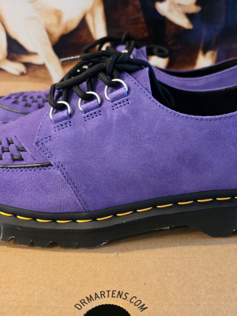 Dr Martens Ramsey Woven Suede Creepers Purple Mens Size 10 US NEW RARE - Picture 3 of 10